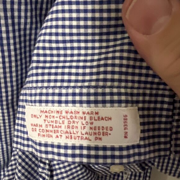 Brooks Brothers Button Shirt Men's 15.5-34 Blue Check Traditional Fit - Picture 5 of 5
